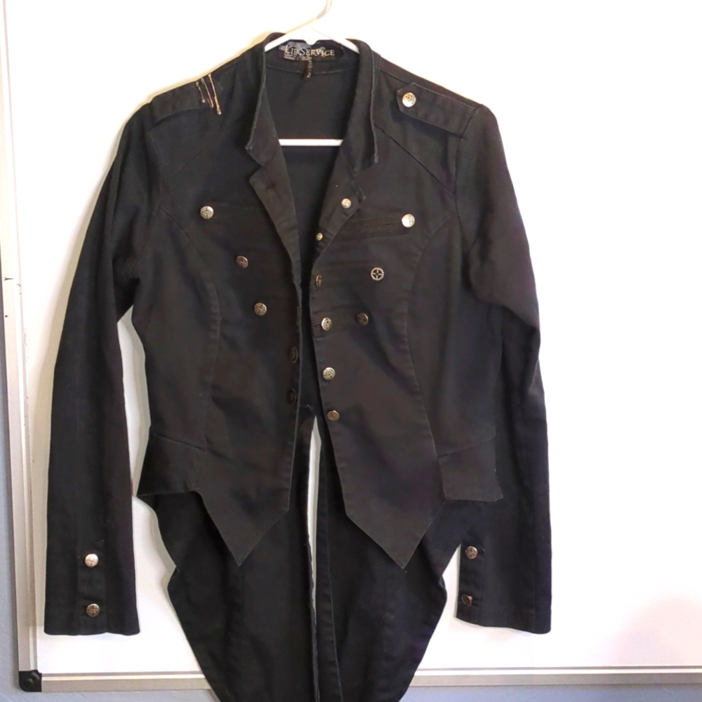 Lip Service Jacket with Tails Large Black